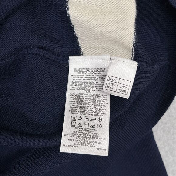 Brooks Brothers Sweater Mens Large Washable Merino Wool Crewneck Skier Ski Knit - Picture 10 of 11